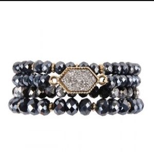 Hemitite glass druzy bead bracelets